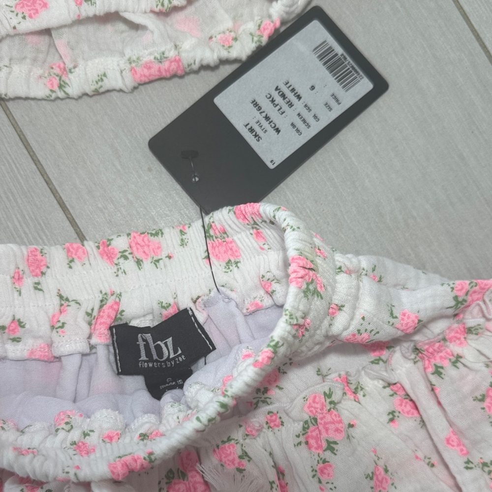 Flowers by Zoe Pink and White Floral Skirt Set - Picture 2 of 4